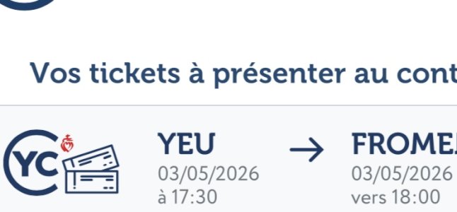 Billets Fromentine île D’yeu week-end du 1er mai