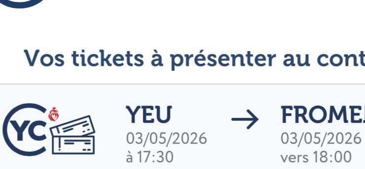 Billets Fromentine île D’yeu week-end du 1er mai